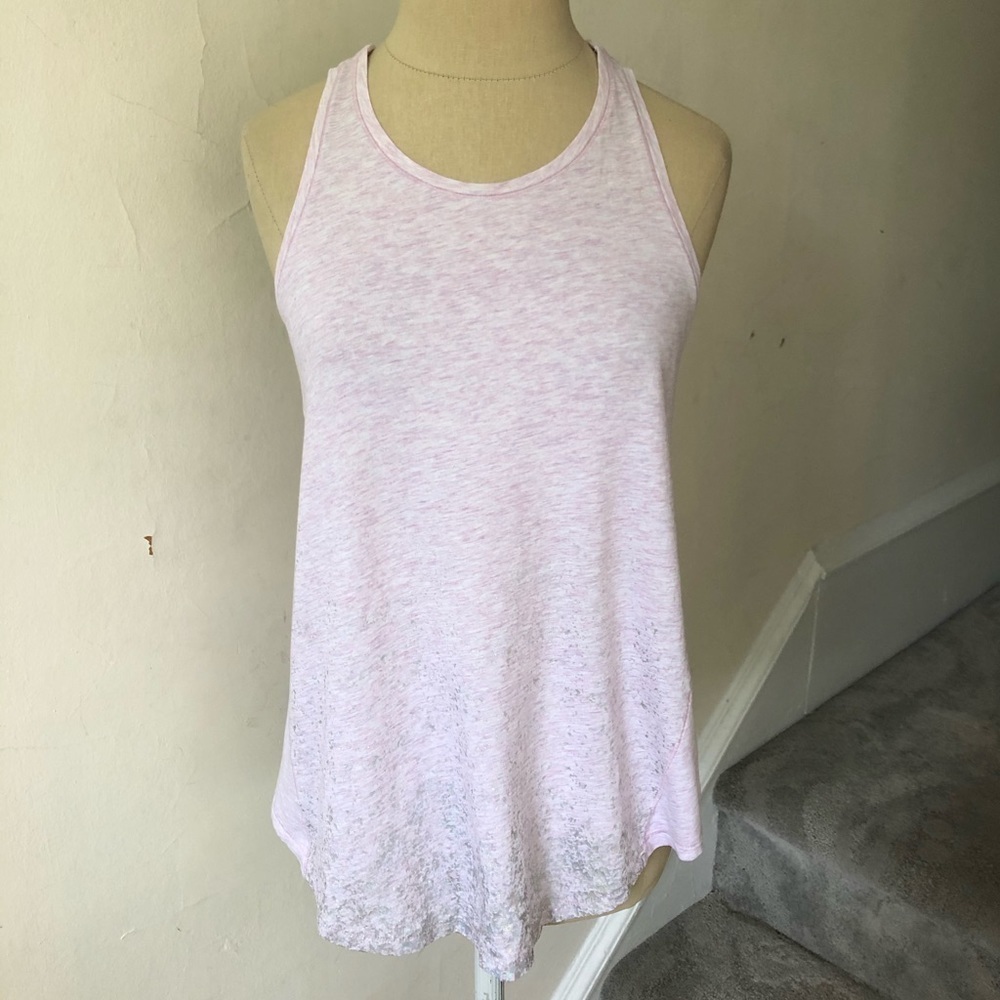 Ivivva Girls Pink Quiet Moments Heather Metallic Silver Foil Splatter Top EUC 14